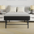 Platform Bed Frame Queen, Foldable Metal, Tool-Free Setup, 14 Inches High, White
