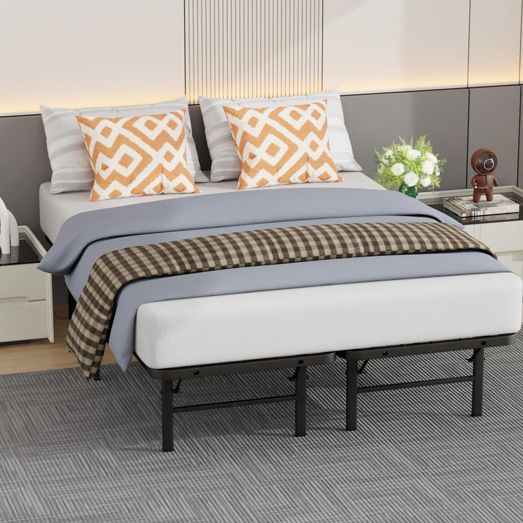 Frame Full Size - 14 Inch Heavy-Duty Full Platform Bed Frame No Box Spring Needed, Easy Assembly, Noise-Free, Sturdy Mattress Foundation, Underbed