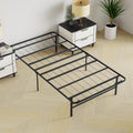 Bed Frame with Storage, Foldable Metal Platform, Sturdy Steel, No Box Spring Needed, 14 inches High, Tool-Free Setup, Full Size, Black