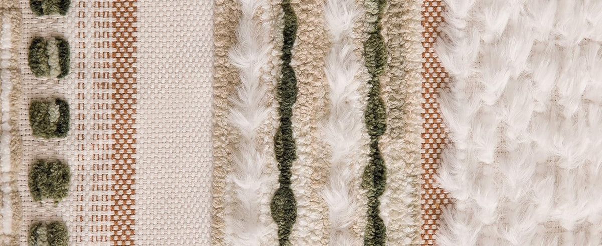 Boho Chenille Tufted Couch Throw Pillow Covers 18x18 Inch Set of 2 Farmhouse Striped Decorative Pillow Covers Accent Neutral Square Pillowcase Green Cushion Covers for Livingroom Sofa Bed
